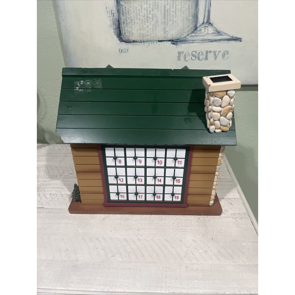 Wooden House Advent Calendar, Christmas Theme Plow And Hearth 24 Wooden Figurine - Picture 2 of 16